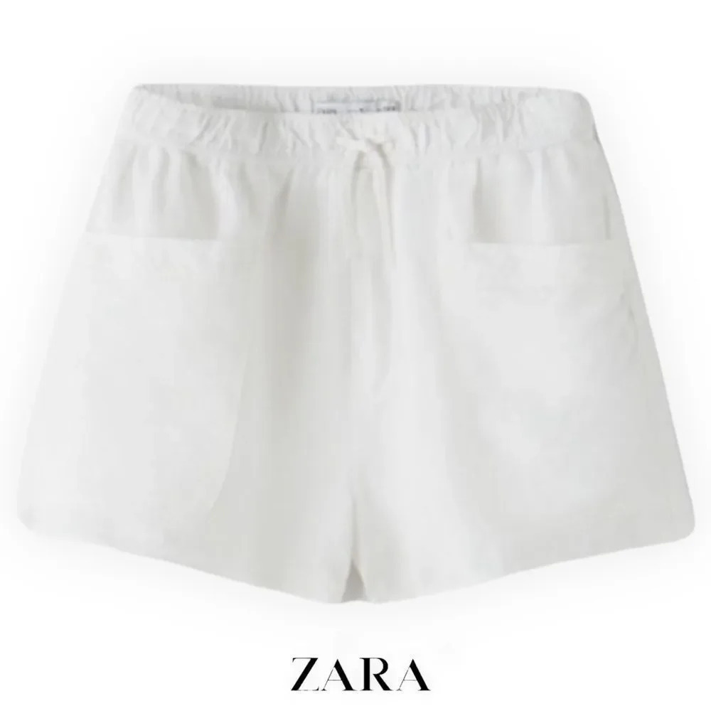 ZARA Kids | White | Linen Shorts with Pockets